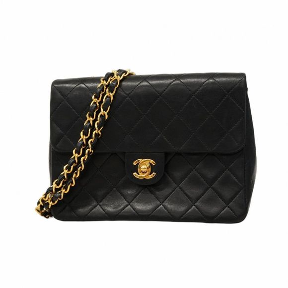 Chanel Mini Matelasse Shoulder Bag Black Lambskin Gold Hardware Pre-owned Women' - Picture 1 of 16